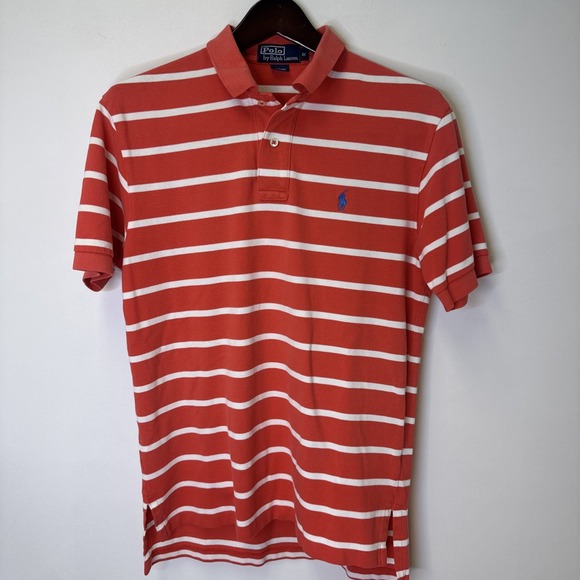 Polo Ralph Lauren Polo Shirt  Medium Cotton Mens Nantucket Red Striped - Picture 2 of 7
